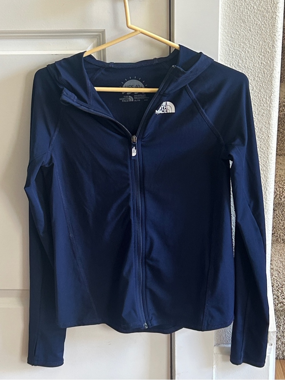 The North Face Women's Navy Zip-Up Hooded Jacket